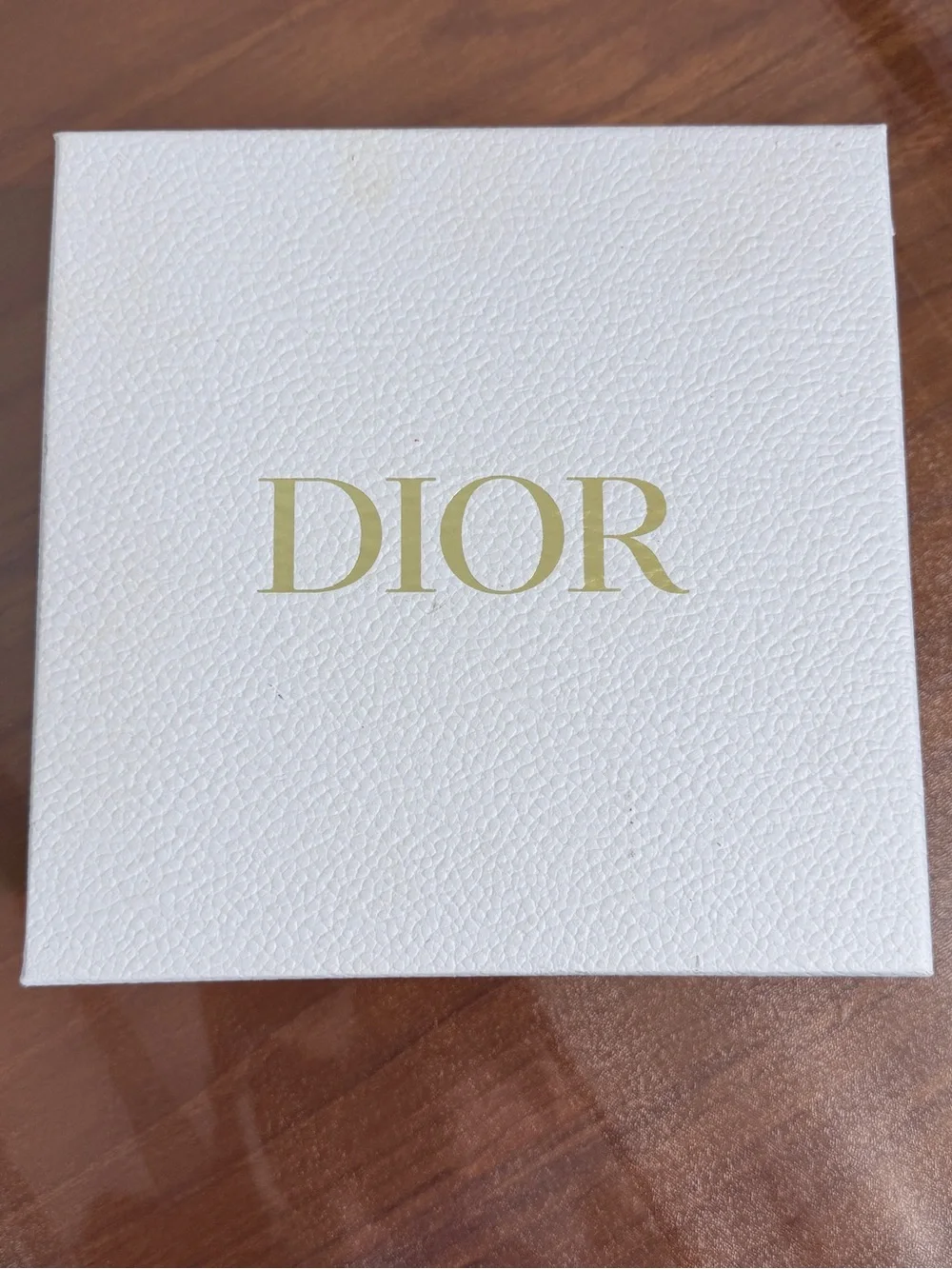 Dior White Box with Gold Logo 8.5x8.5x4 Authentic